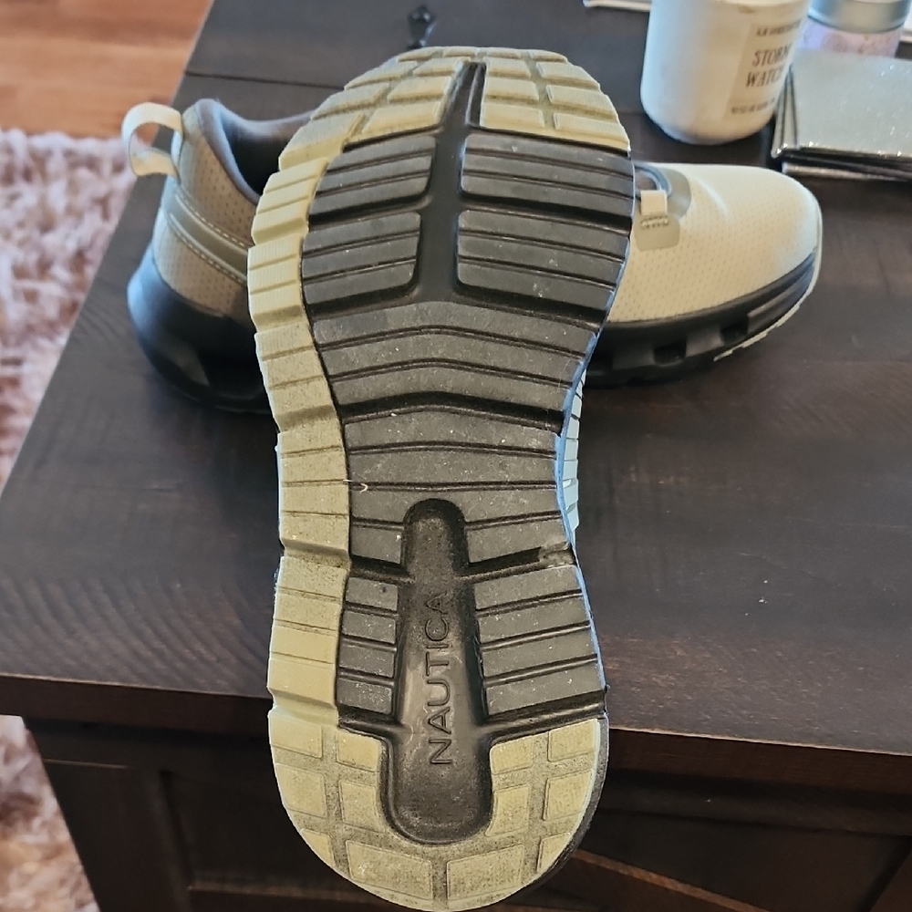 Nautica Men's Athletic Shoes - Cream and Gray - Picture 3 of 6